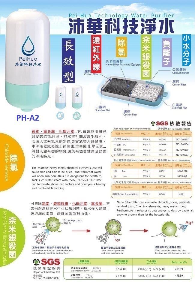 PeiHua沛華奈米銀沐浴器-長效型PH-A2